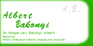 albert bakonyi business card